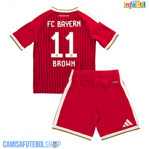 Camisa de time de futebol Bayern Munich Nathaniel Brown #11 Replicas 1º Equipamento Infantil 2026-27 Manga Curta (+ Calças curtas)